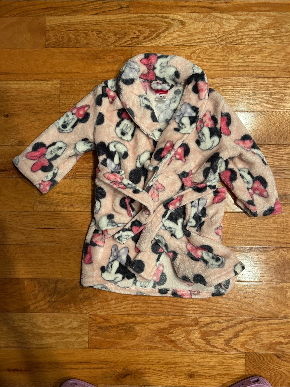 Disney Pink Minnie Mouse Fleece Robe with Tie Belt